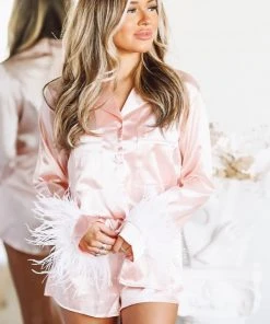 Hazel & Olive Slumber Party Pajamas Short Set - Rose Gold NEW ARRIVALS