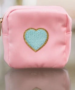 Hazel & Olive Small Square Bag Blue Heart