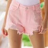 Hazel & Olive Something To Talk About Shorts - Pink Denim NEW ARRIVALS
