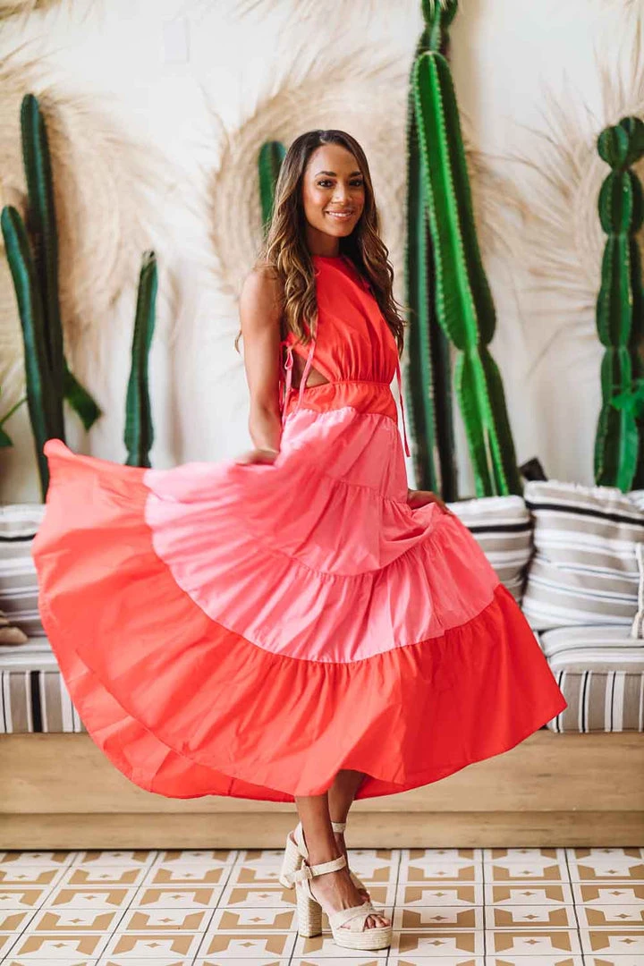 Hazel & Olive Stories To Tell Dress - Red And Pink 3 Hazel & Olive Stories To Tell Dress - Red And Pink