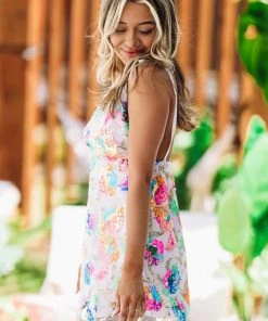 Hazel & Olive Summer In Sequins Dress - Multi-color NEW ARRIVALS