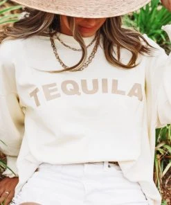 Hazel & Olive NEW ARRIVALS Tequila Corded Pullover - Cream