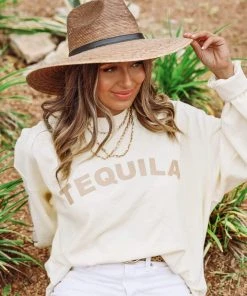 Hazel & Olive NEW ARRIVALS Tequila Corded Pullover - Cream