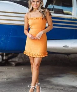 Hazel & Olive NEW ARRIVALS Time In Turks Dress - Orange