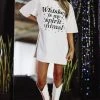 Hazel & Olive Whiskey Woman Graphic Tshirt Dress Or Tee - Cream NEW ARRIVALS