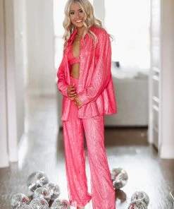 Hazel & Olive NEW ARRIVALS Worth A Shot Pants - Pink