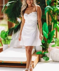 HAZEL & OLIVE You're A Dream Lingerie Dress - Off White